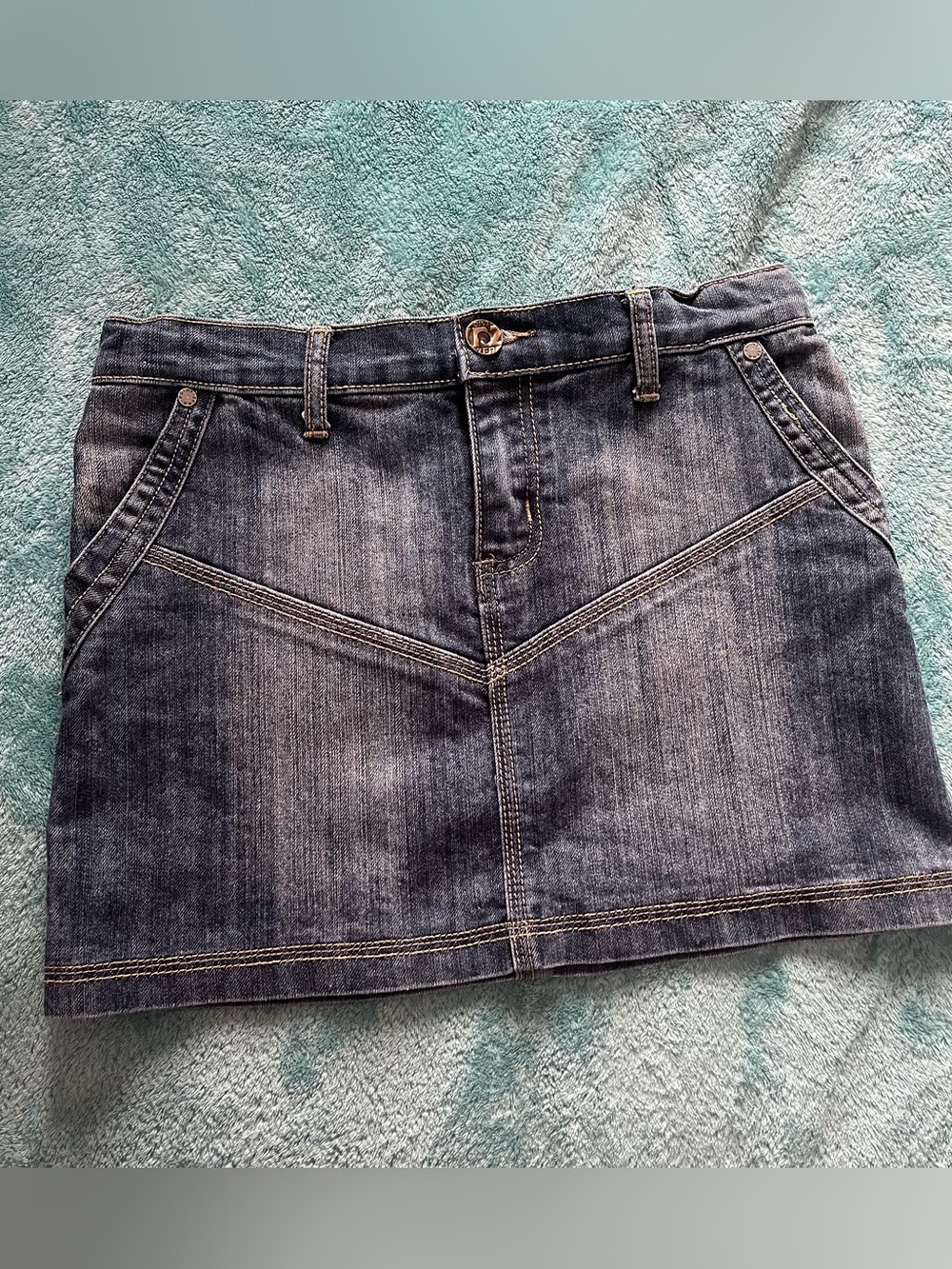 Point Zero Dark Blue Denim Mini Skirt